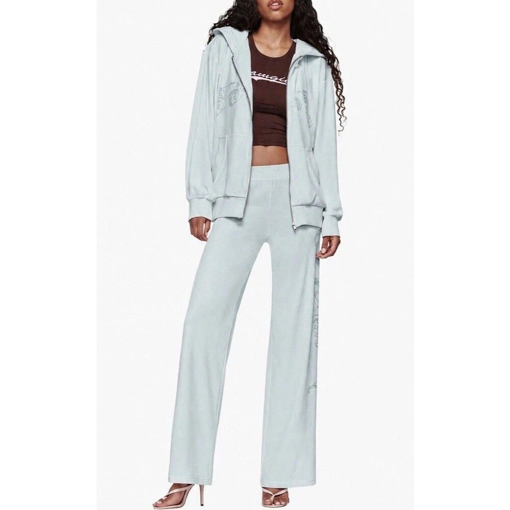 I.AM.GIA Women's Baby Blue Joggers-tracksuits Set,Jacket Size S, Bottoms Size XS